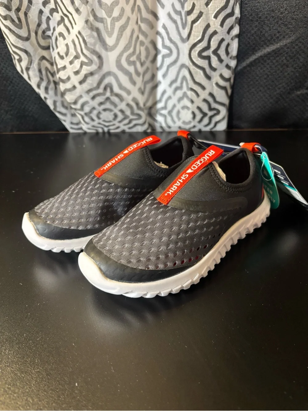 Kids Black & Red Slip-On Water Shoe - Lightweight Comfort